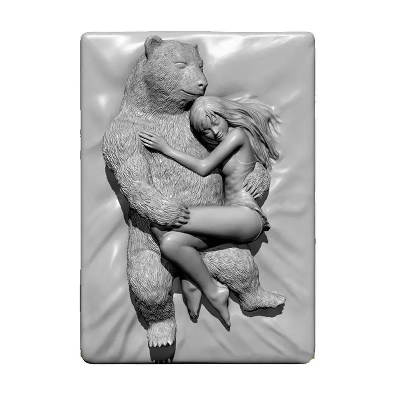 

60mm YUFAN Supervisor Big Bear Baby Resin Soldier White Model TD-2123