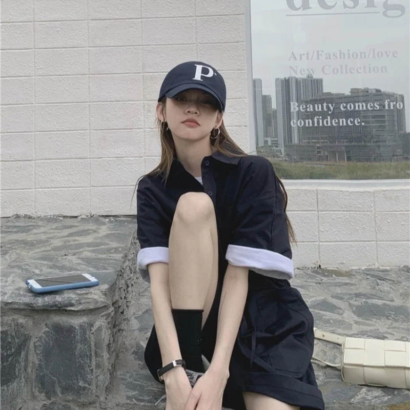 

New Summer Fashion Korean Casual Loose Short Sleeve One-piece Shorts Drawstring Lace Workwear One-piece Shorts Women's Clothing