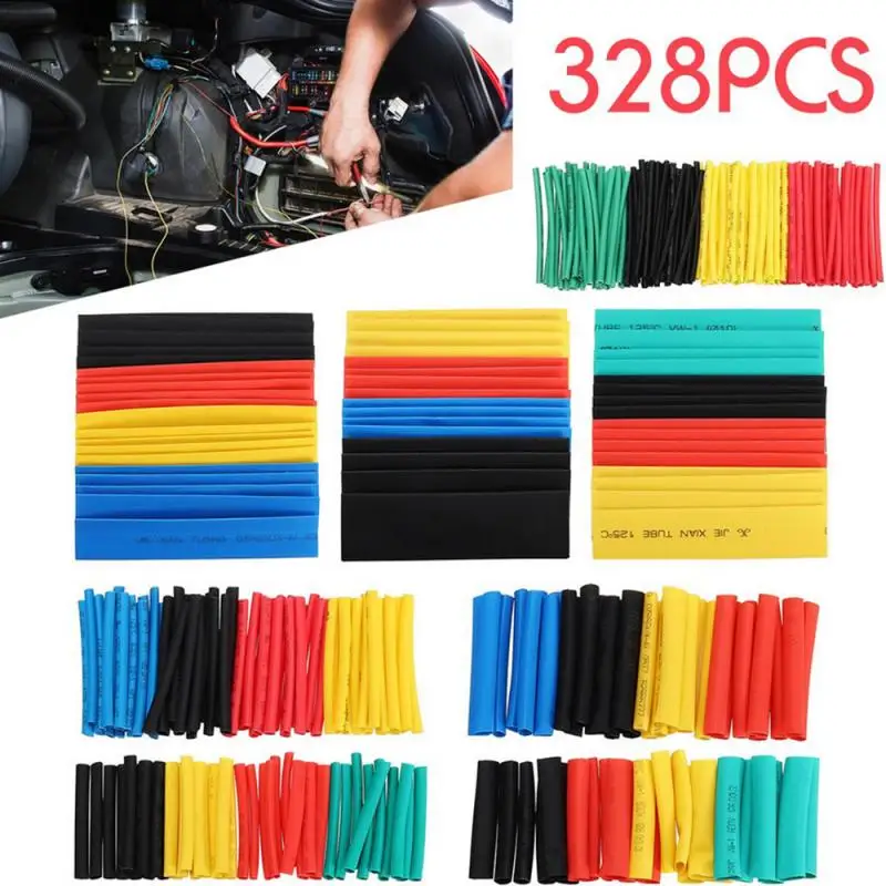 328pcs Heat Insolation Cable Sleeve Wire Cover 8 Size With 5 Colors Polyolefin Insulation Wrap | Обустройство дома