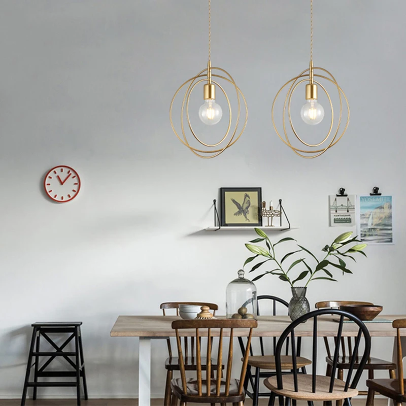 Подвеска кольцо в скандинавском стиле простой односторонний медный