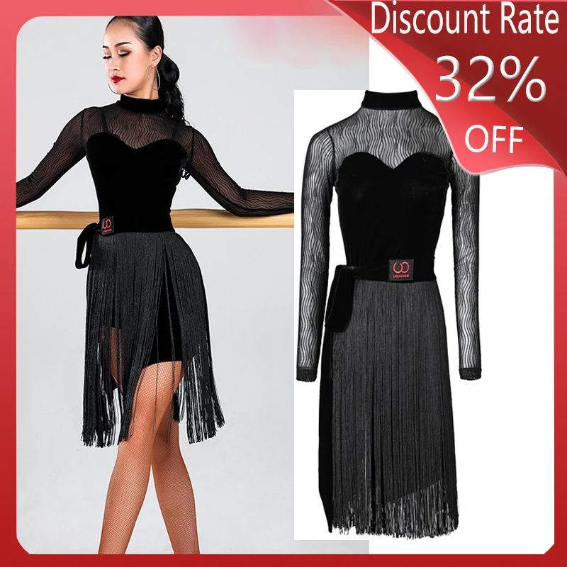 Новое платье для латинских танцев одежда занятий танцами взрослых соревнований