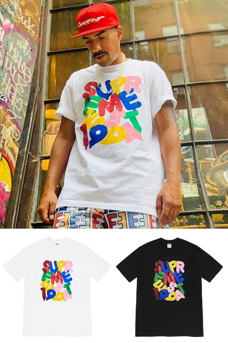 

20FW Supreme Balloons Tee Balloon Style Letter Printing Short-sleeved T-shirt Men and Women Trendy Brand