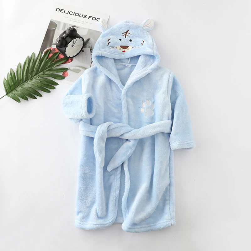 Детский банный халат для маленьких девочек с рисунком тигра мягкая детская