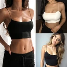 Новинка 2019, модные женские однотонные майки на бретельках, пикантные укороченные топы с открытыми плечами, летние повседневные майки без рукавов, майка, Клубная одежда, верхняя одежда