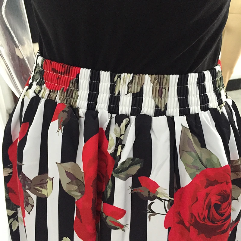 

Summer Women Maxi Long Skirts Black Sexy Tops Two Pieces Fashion Ladies Female Floral Skirts Black Tops Vestidos Plus Size 5XL