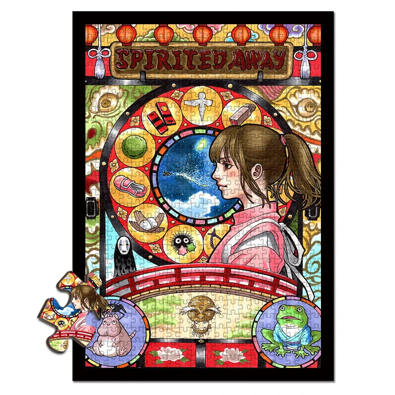 

Miyazaki Hayao posters puzzle Adornment picture custom jigsaw puzzle 1000 pieces adult Animation surrounding relief wood toys