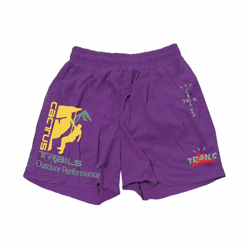 

Purple Black Travis Scott Cactus Jack Running Climb Shorts Mens Women short
