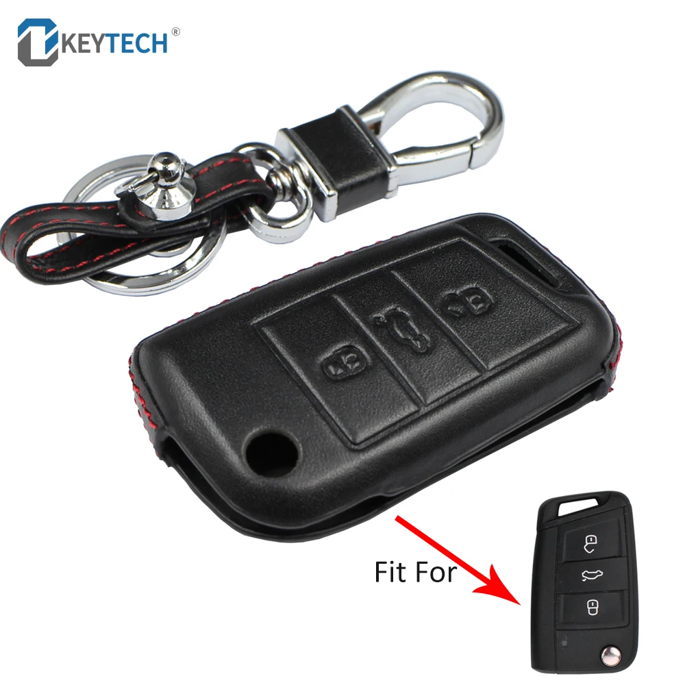 Кожаный чехол для автомобильного ключа OkeyTech V W Golf 7 Volkswagen MK7 новинка ключей Polo Skada