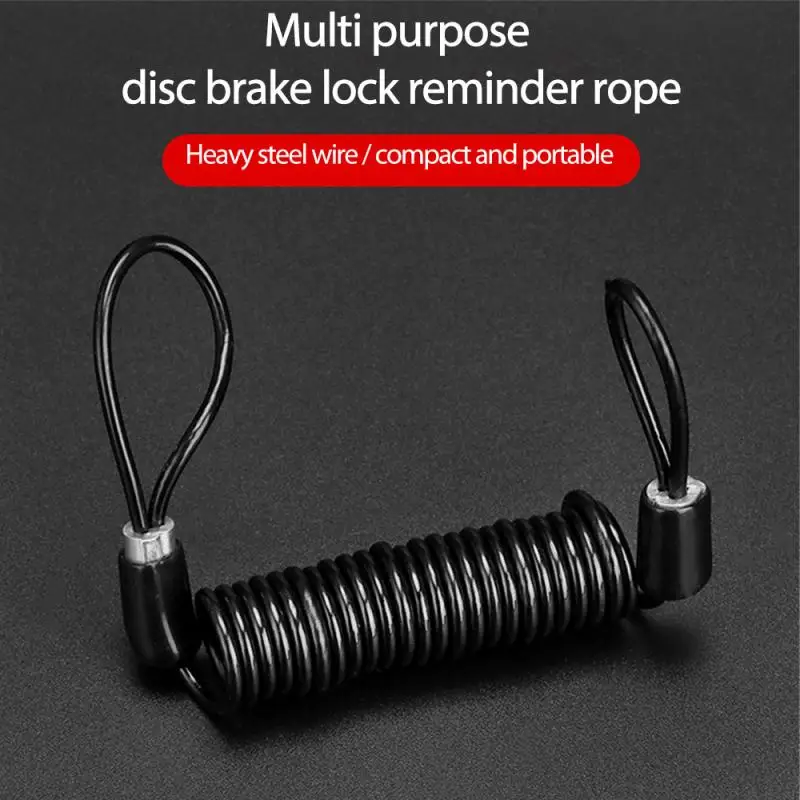 1.2mbike Anti-theft Spring Rope Motorcycle Scooter Disc Lock Cable Security Reminder Bike Moto Tools Bicycle Helmet Warning | Спорт и