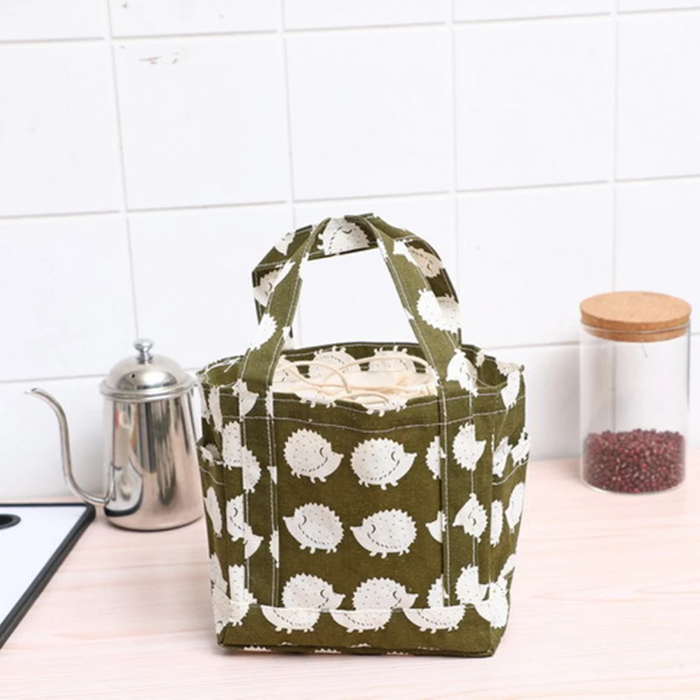 Cotton linen waterproof insulation bag lunch picnic dustproof beam mouth snack mummy | Дом и сад