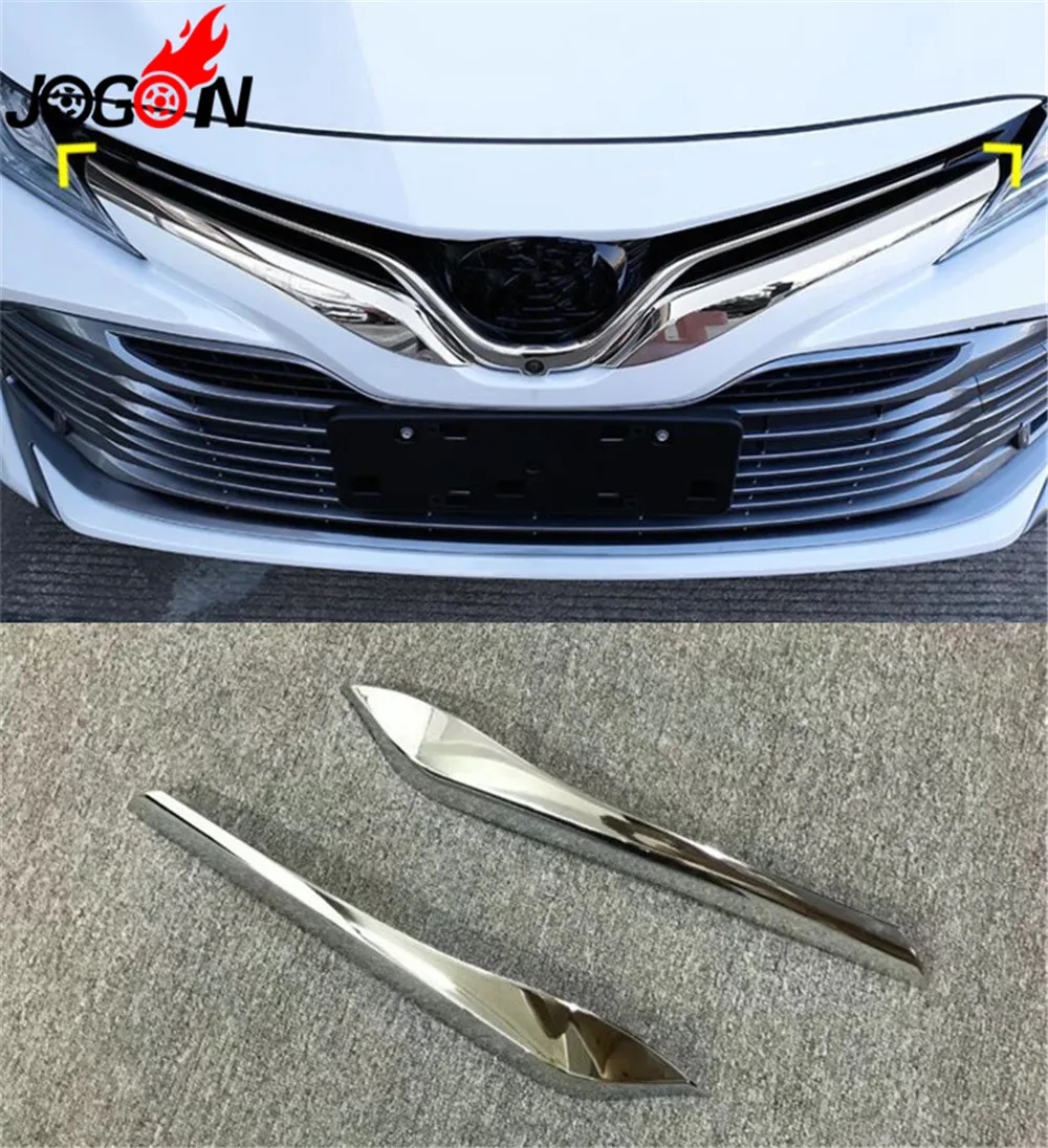 Accessories NEW! 2PCS ABS Chrome Auto Front Grille Cover Trim FOR Toyota Camry XV70 L LE XLE 2017 2018 Car styling | Автомобили и