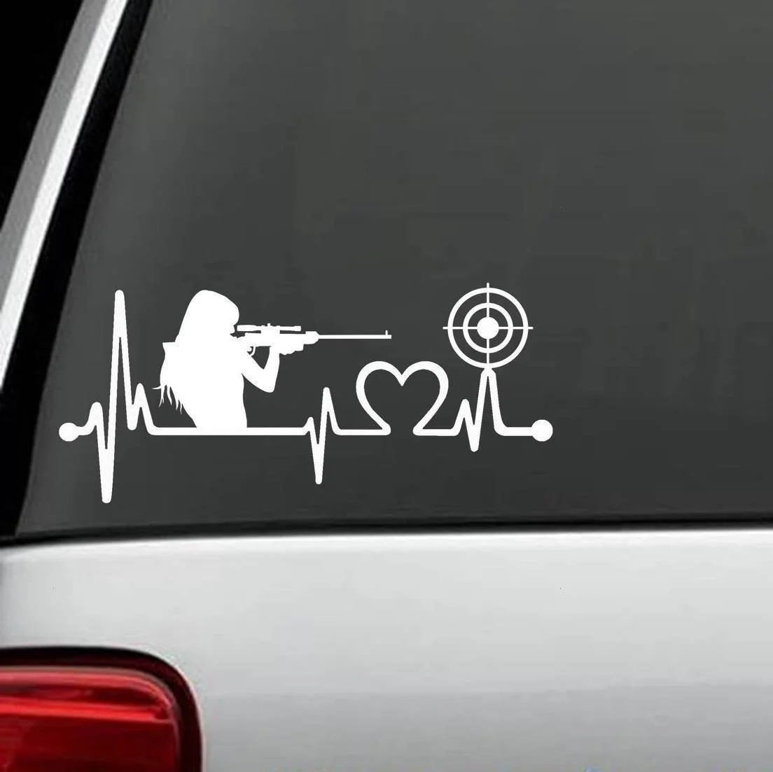 Наклейка на окно с изображением мишени и сердечного ритма 15 см|Наклейки