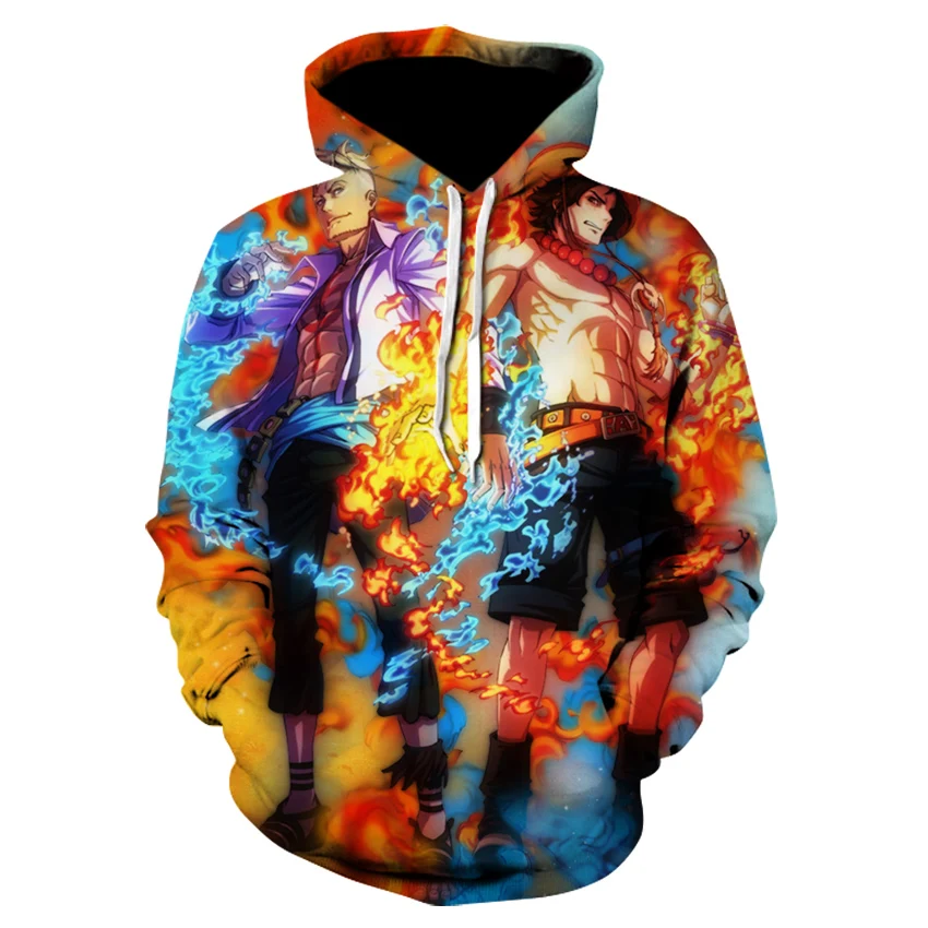 

2021 New Products Anime One-piece Men's Women's Children's Hoodie 3D Printing Street Pullover Long Sleeve Boys and Girls Childre