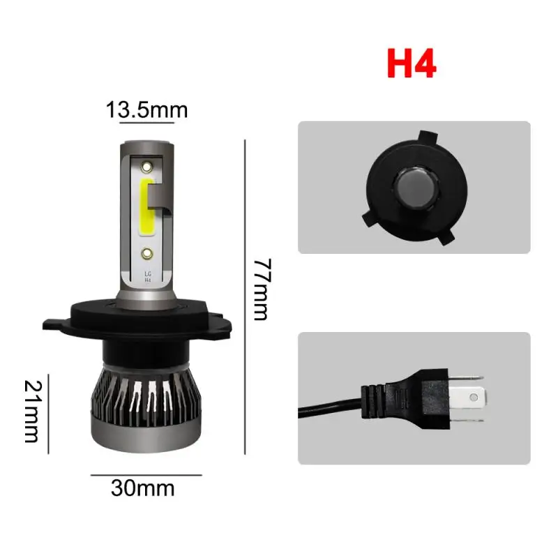 

1pcs h4 Led Headlight Bulbs Auto Headlamps Super Bright White 6000k 90w 12000lm Auto Car Fog Driving Light Lamp