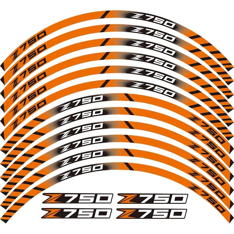 

Motorcycle sticker Front Rear wheels decals Reflective waterproof stickers rim stripes For Kawasaki Z750 z 750