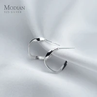 modian simple unique design minimalism stud earrings for women charm 925 sterling silver ear studs wedding statement jewelry