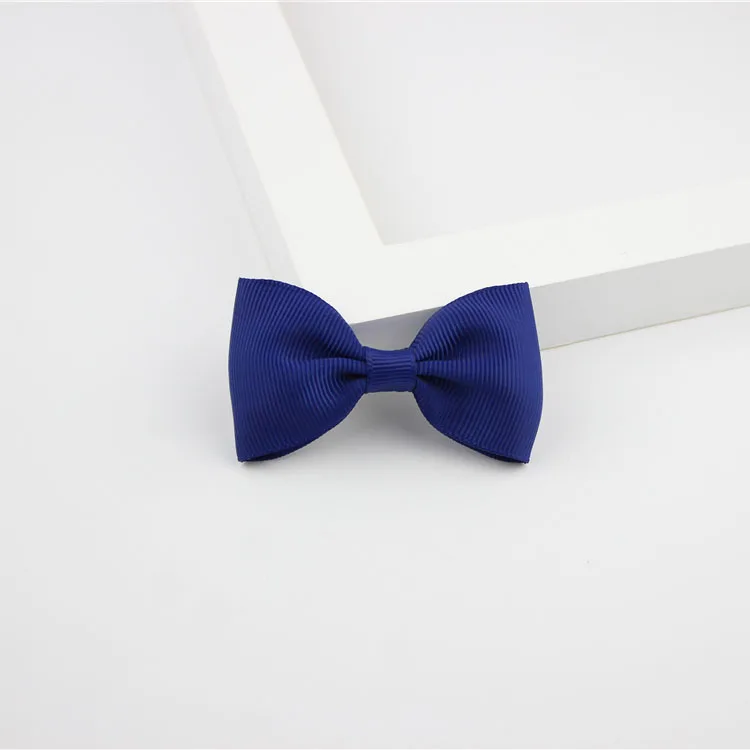 04 Navy Blue Мода аплодисменты конфеты заколки для детей, без рукавов, для детей, с полоской однотонную ленточку зажим для волос луки для девочек Для женщин заколки, аксессуары HCGY0002 - Цвет: 04 Navy Blue