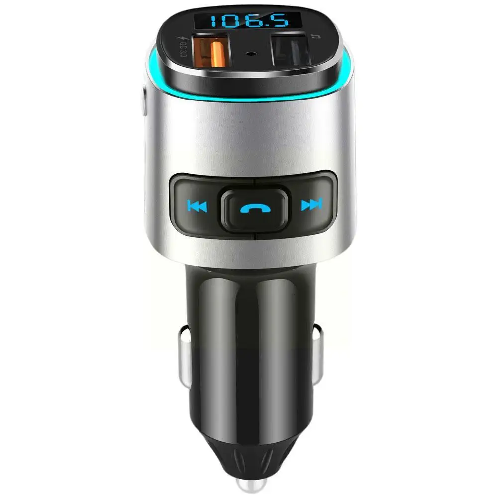 

Автомобильный mp3 Bluetooth-совместимый плеер FM-передатчик QC3.0 музыка цветсветильник ка mp3 без потерь с автомобилем 7 окружающий заряд быстро B6I1
