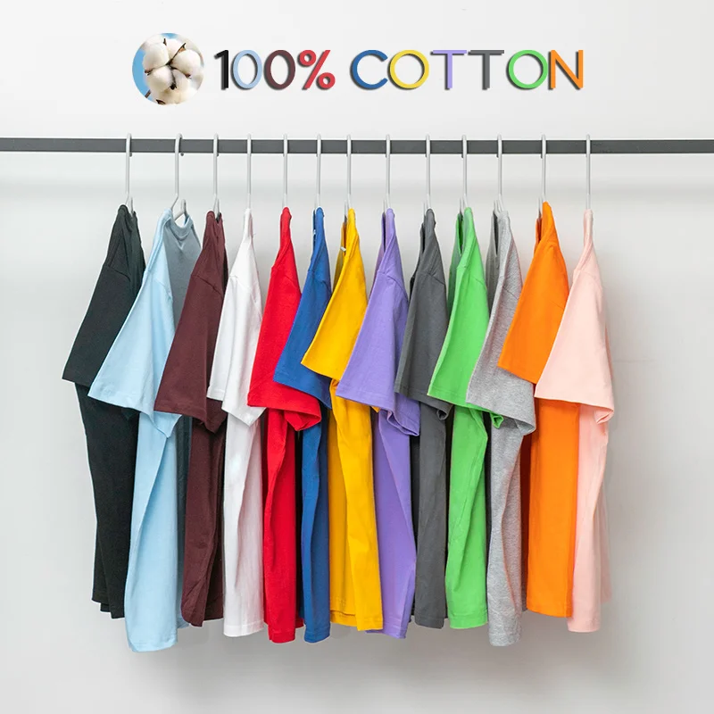 

Tshirt Men 100% Cotton Summer Softstyle Short Sleeve Tops Solid White O-Neck Casual T-shirts Multi Color 2021 Men's Clothing