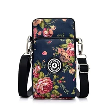 Universal Print Phone Bag For Samsung / iPhone / Huawei / Xiaomi Wallet Case Outdoor Arm Shoulder Cover Phone Pouch Pocket