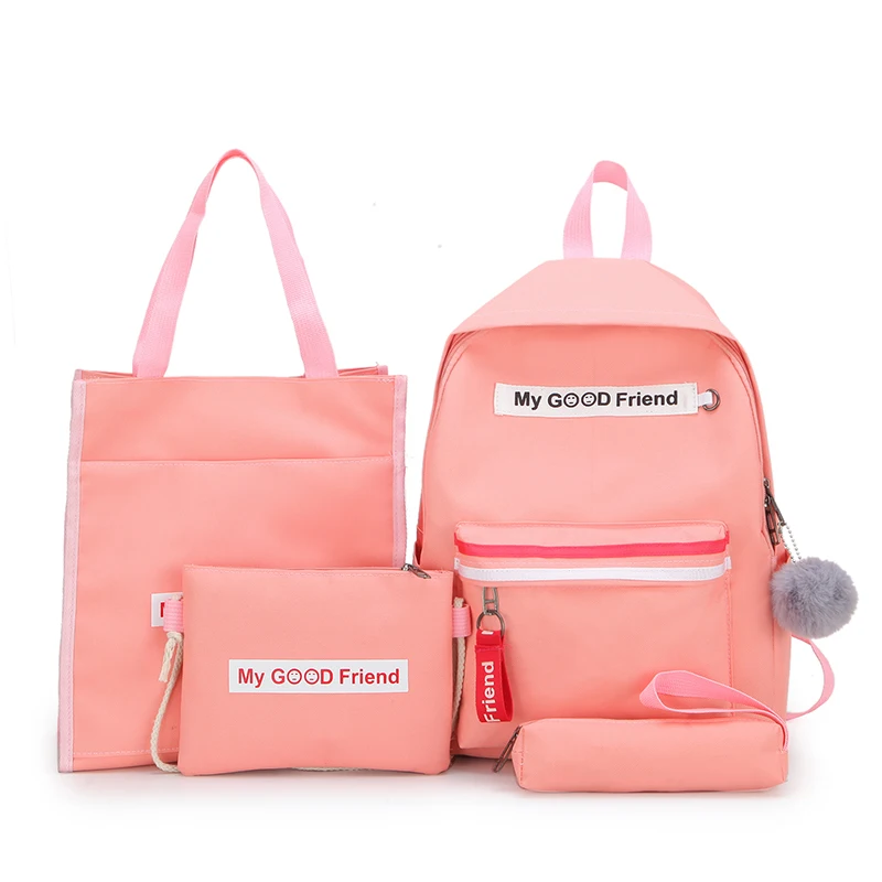 4 шт. женские холщовые рюкзаки женский милый набор рюкзаков школьные сумки