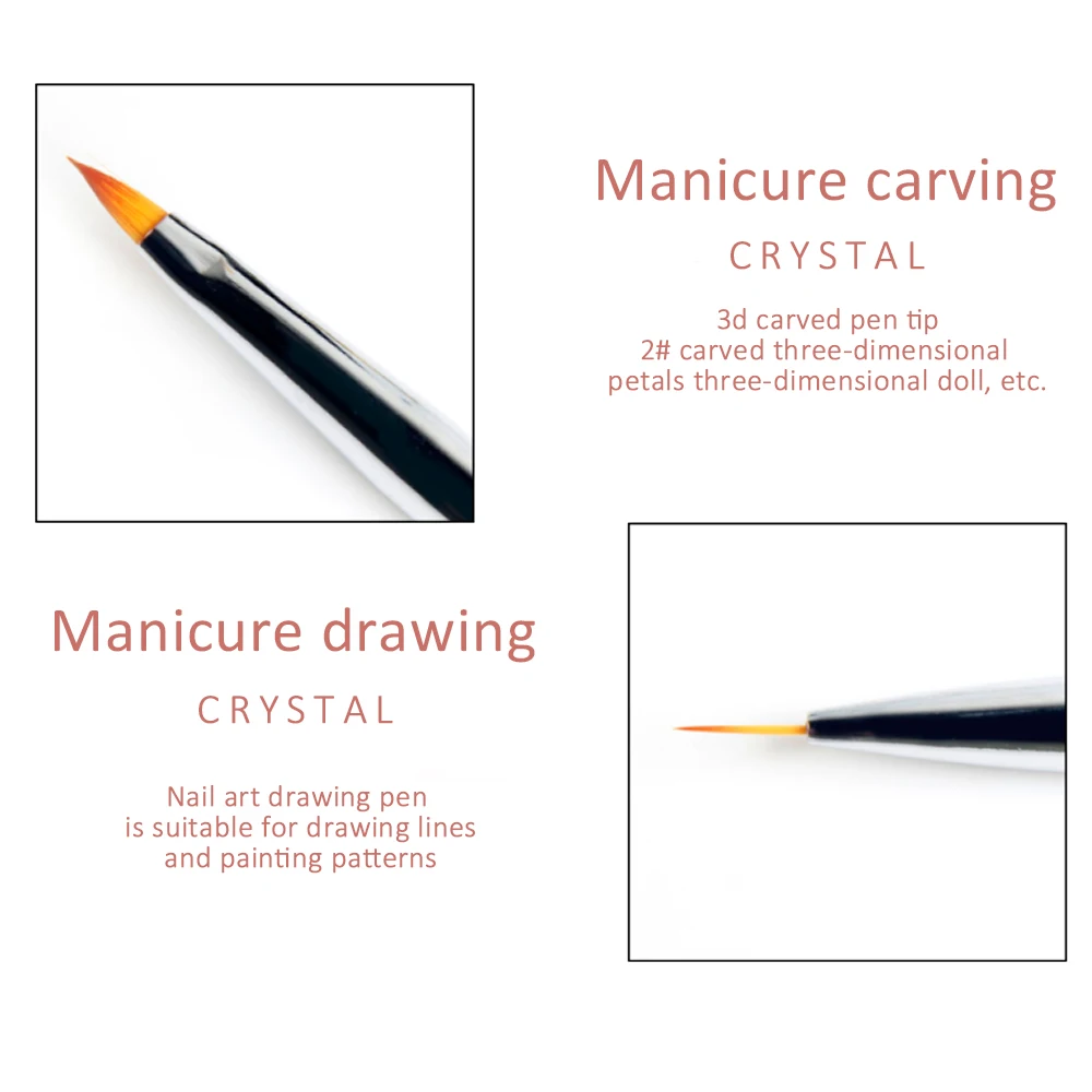 Кисть для дизайна ногтей ANGNYA 5 шт./компл. кисть с кристаллами нанесения точек на