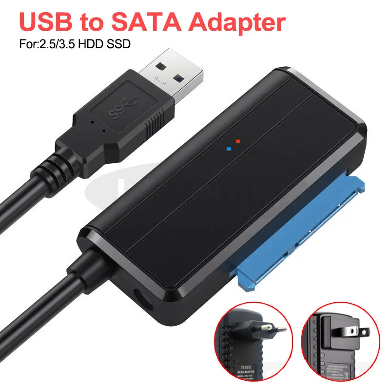 Адаптер Sata USB Plug and play 22 контактный кабель III Поддержка 2 5 или 3 дюйма внешний SSD HDD