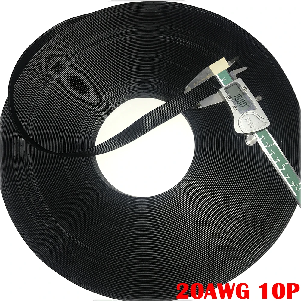 Изгибающий защищенный провод медный провод 20AWG 10P 22AWG 14p силиконовый кабель параллельная линия сильная проводимость провода 5 м DIY линия