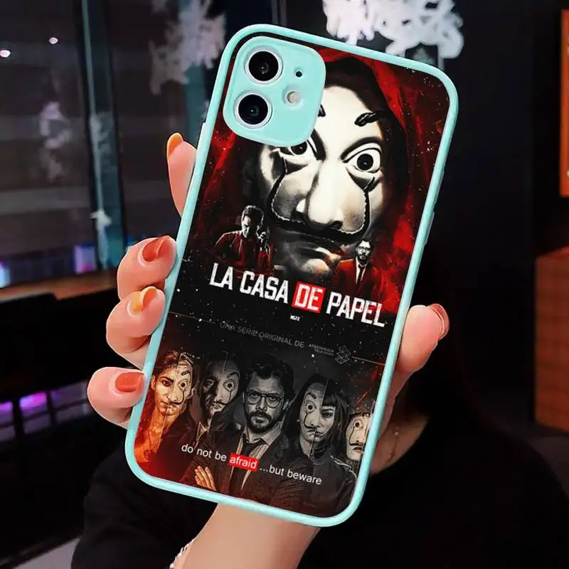 

Money Heist paper house tv movie Phone Case Matte Transparent for iPhone 7 8 11 12 s mini pro X XS XR MAX Plus cover funda
