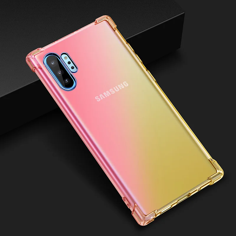 Амортизация цвета постепенное изменение ТПУ чехол для телефона samsung galaxy Note 10 Pro 9