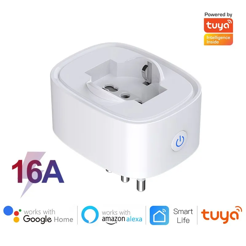 

Смарт-розетка Tuya с Wi-Fi и монитором питания
