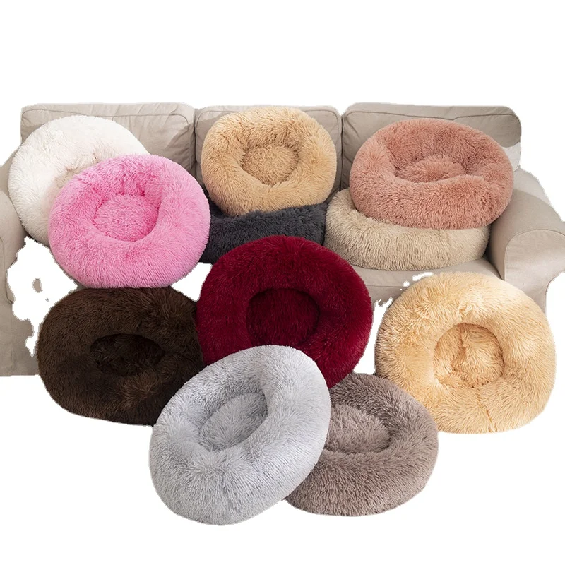 

Super Soft Cat Bed Round Washable Long Plush Dog Kennel Cat House Velvet Mats Sofa for Dog Bed Chihuahua Dog Basket Pet Bed