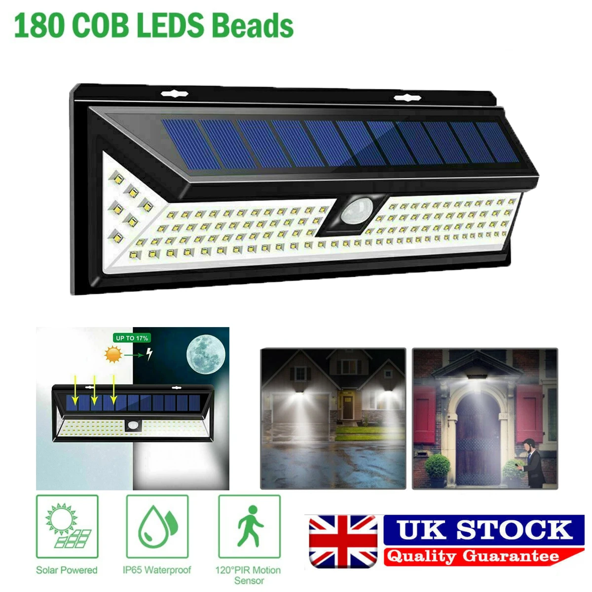 

54LED Outdoor Waterproof Solar Powered PIR Motion Sensor Wall Light 3 Modes Garden Lamp