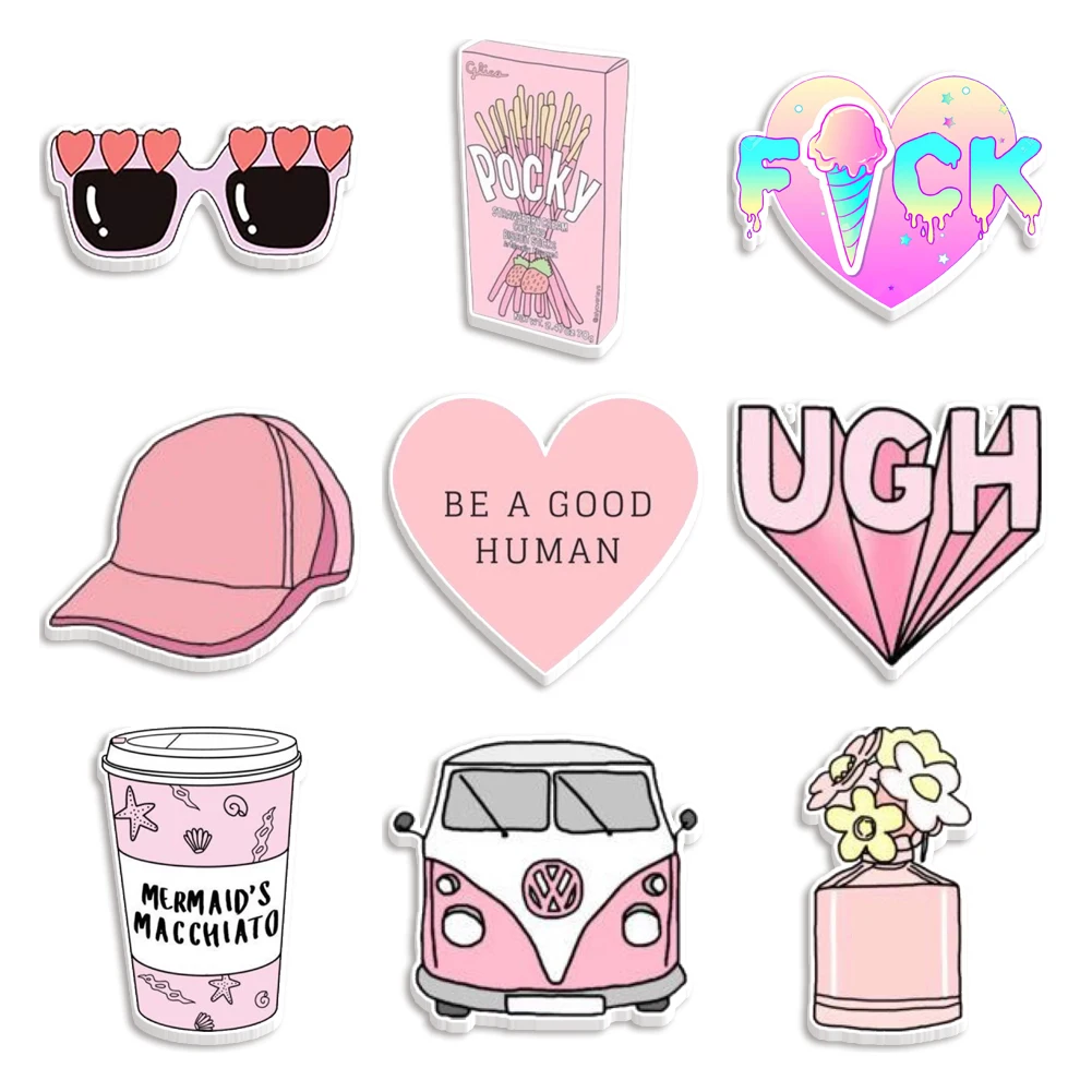 

30 шт., розовые кабошоны с рисунком