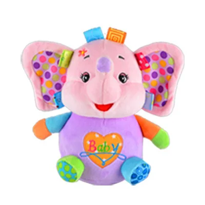 

Baby Rattles Cartoon Animal Design Roly-poly Toy Tumbler Toys Cute Elephant Plush Dolls Infant Appeased Toys For Children Gift