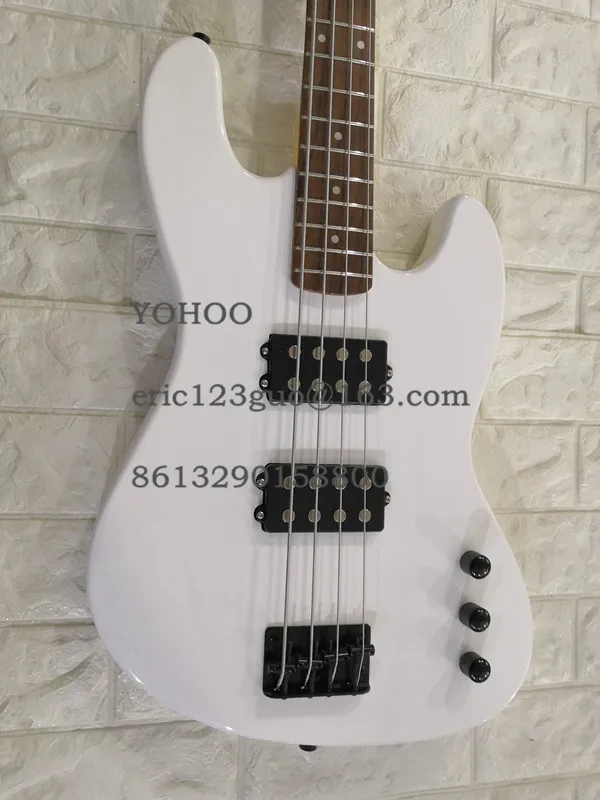 Электрическая бас-гитара Jazz bass 4 струны белого цвета HH звукосниматели комплектующие черного цвета стандартная открытая тюнинг передач. paypal доступна! Bs-3