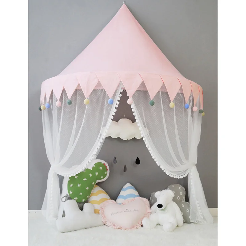 pink ball Детская игровая палатка Tipi Tente Enfant детская кровать навес кроватка москитная сетка детский Декор Прорезыватели Для детский игровой домик Ciel de Lit - Цвет: pink ball