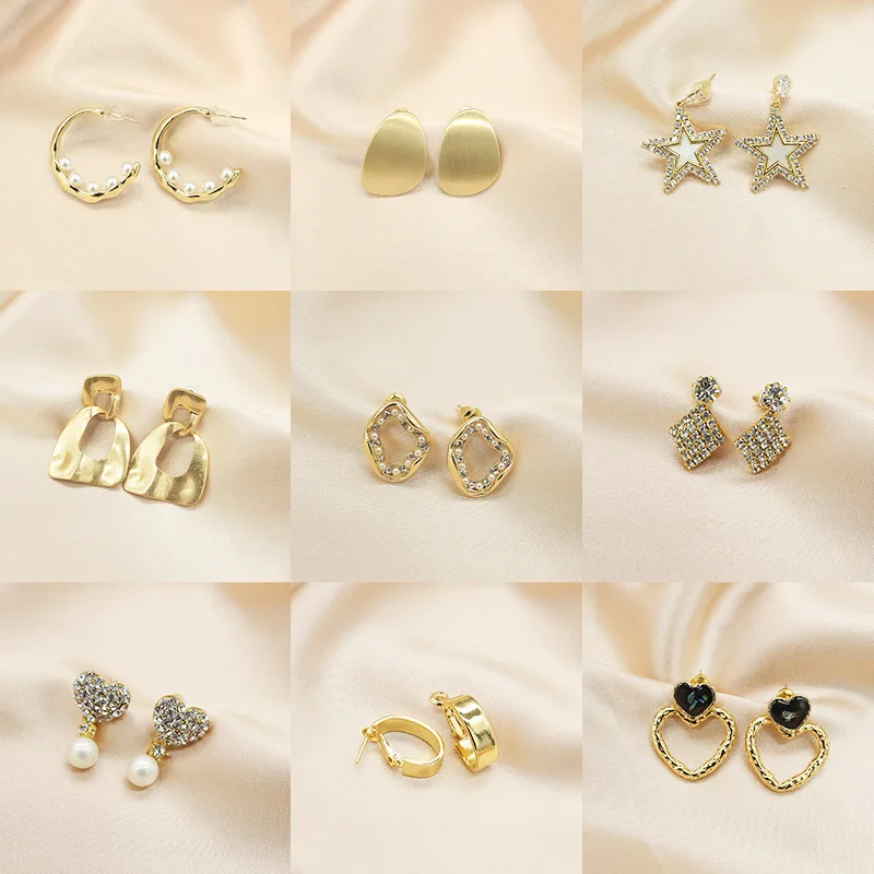 

2020 Hot Style 925 Sterling Silver Earrings Female Temperament Metal Earrings Pearl Earrings for Women Hypoallergenic Earrings