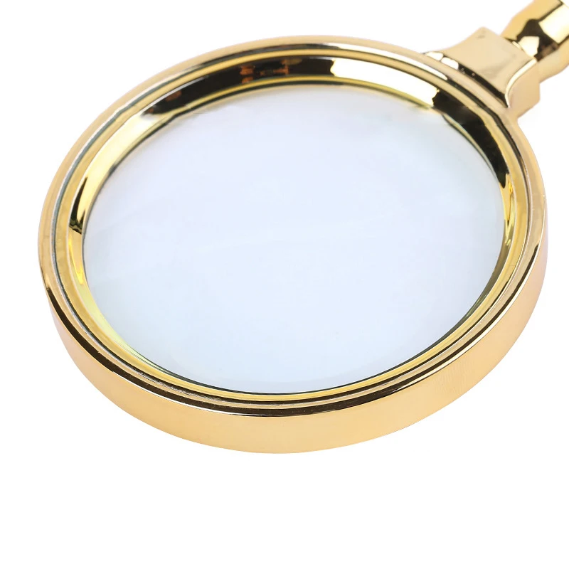 

Gold Magnifying Glass Portable Handheld Magnifier For Jewelry Newspaper Reading High Definition Eye Loupe Glass 60/70/80/90mm
