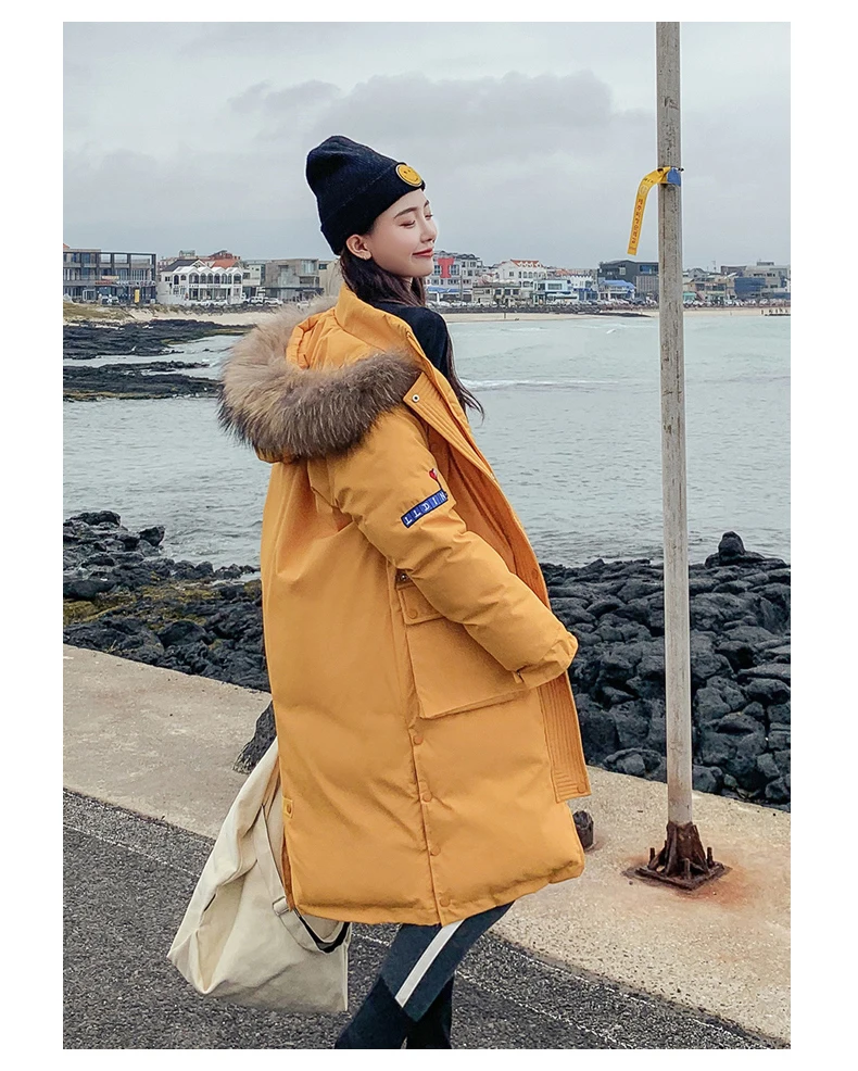 25 градусов зимние X-long parkas пальто женское утепленное плотное пальто с большим меховым воротником Повседневная женская зимняя куртка-парка на синтепоне