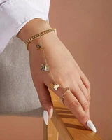 trendy metal small butterfly pendant charm bracelets for women fashion gold silver color hand harness chain finger bracelet