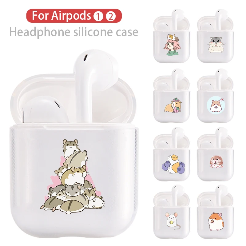 Милый хомяк беспроводной чехол для наушников Airpods 1/2 Прекрасный защитный Bluetooth