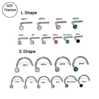 Кольцо-гвоздик CHUANCI для пирсинга носа для женщин и девушек, ювелирное изделие из титана с опалом, L-образной формы с фианитом, 2 шт.