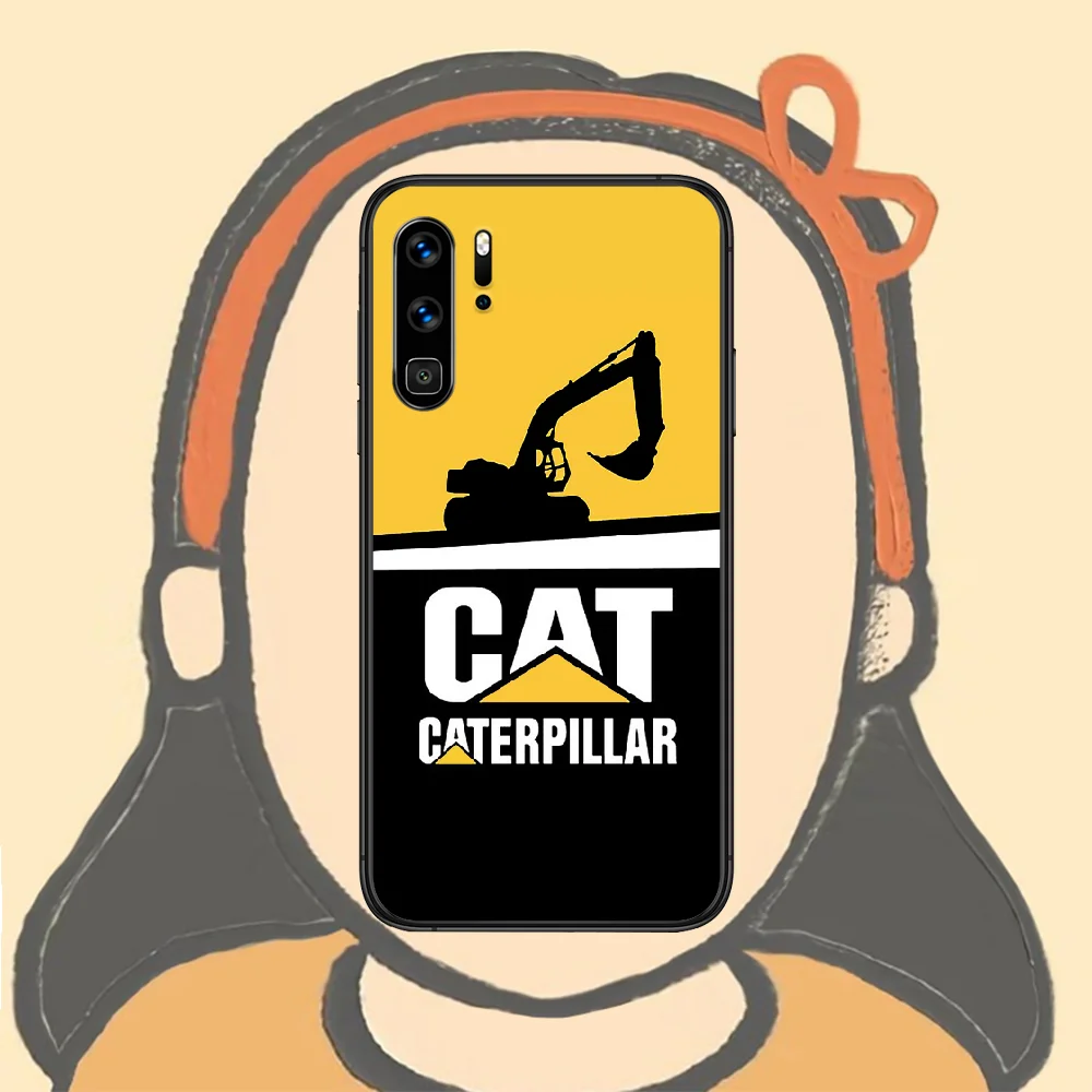 

Caterpillar cat Phone Case For Huawei P Mate Smart 10 20 30 40 Lite Z 2019 Pro black Waterproof Tpu Bumper 3D Back Pretty Prime