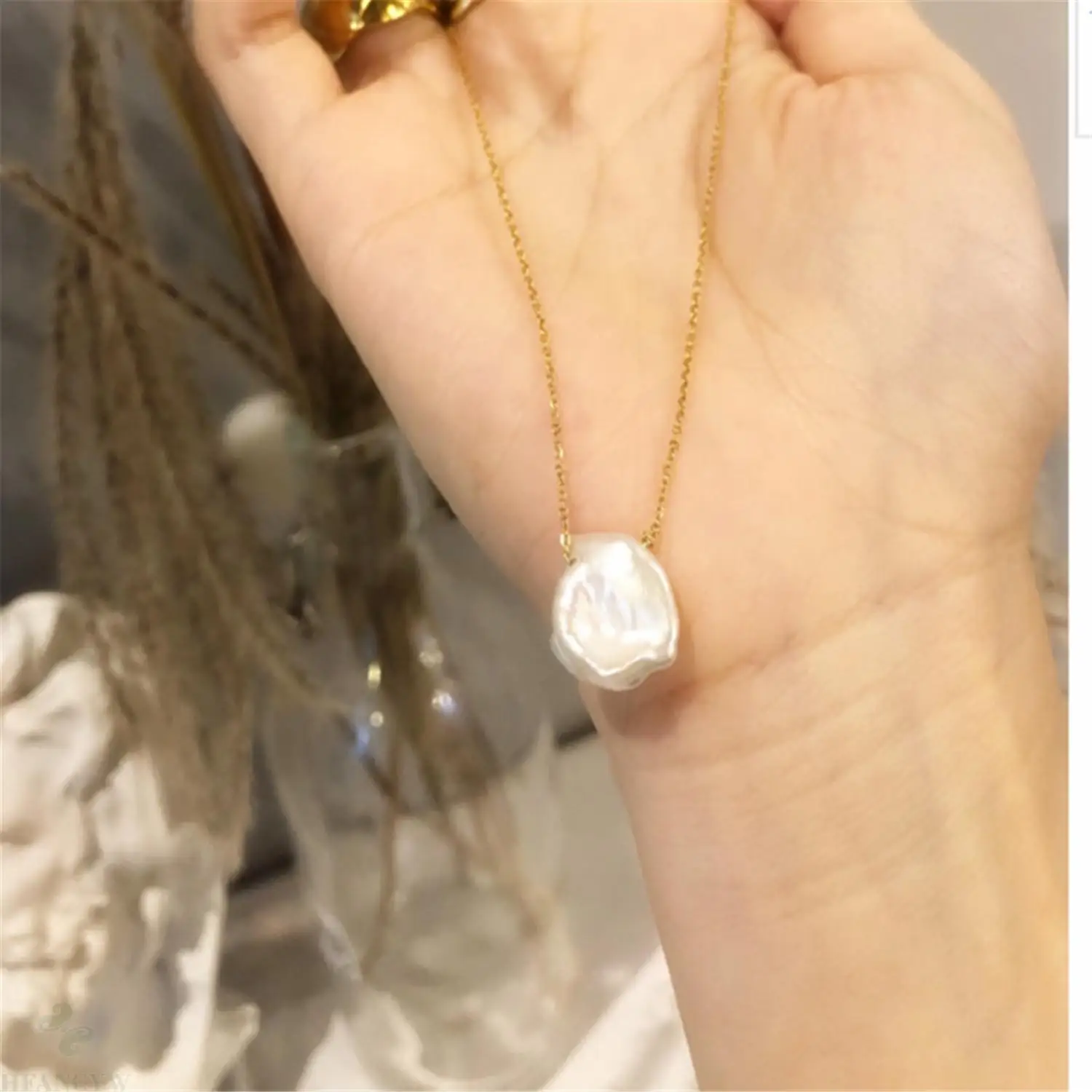 1 шт. белое жемчужное ожерелье в стиле барокко с лепестками 18 дюймов аксессуары