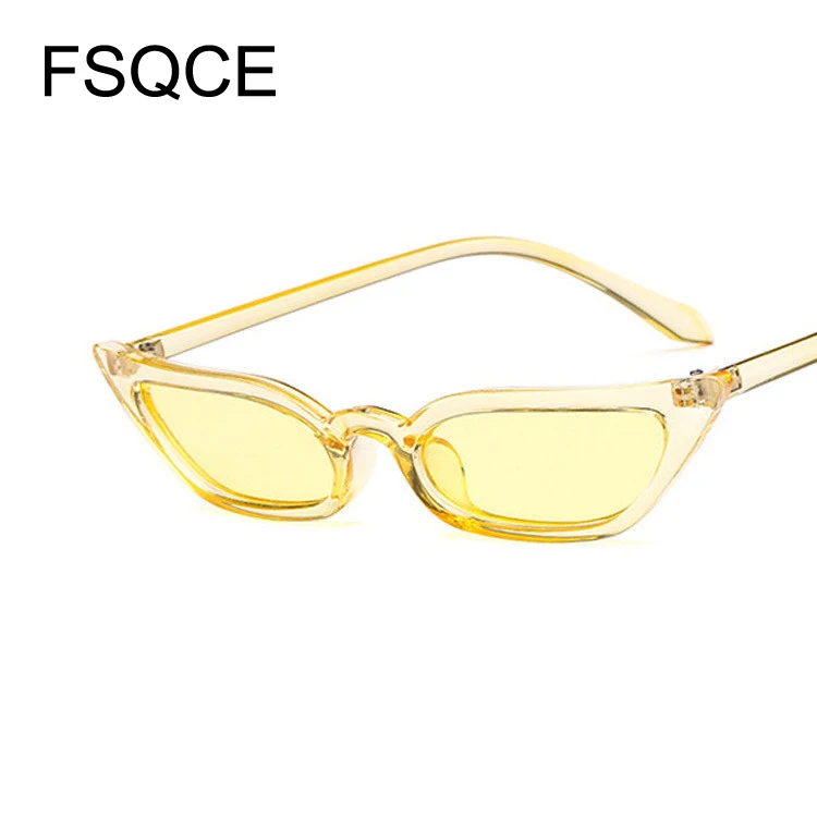 Солнцезащитные очки кошачий глаз женские конфетных цветов модные маленькие с