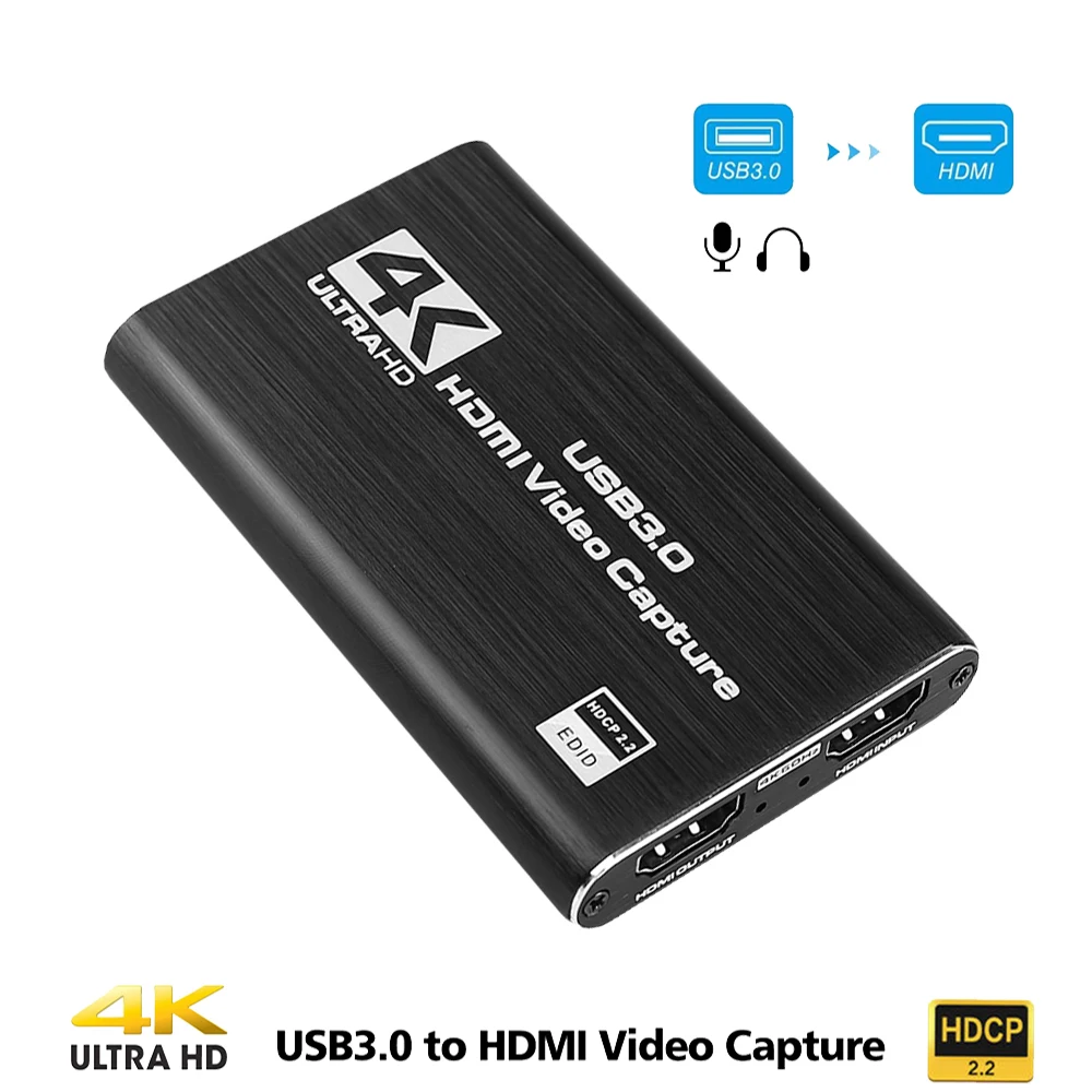 Совместимому с HDMI видео карта захвата 4K Экран запись USB3.0 1080P 60FPS игры устройство