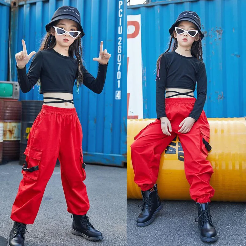 Детская модная одежда в стиле хип-хоп черная толстовка короткий топ Укороченная