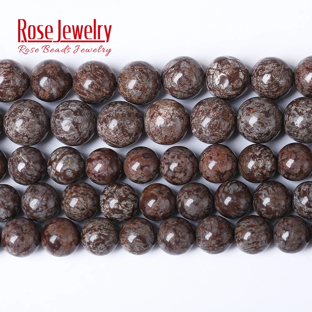 Круглые бусины кофейного цвета со снежинками россыпью из камня для изготовления