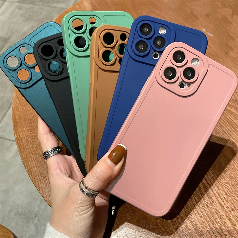 

Lovebay Soft Matte Candy Color Camera Protected Phone Case For iPhone 13 Pro Max 12 11 Pro Max X XS XR 7 8 Plus SE 2020 Bumper